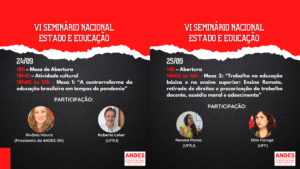 VI Seminário Nacional Estado e Educação que terá como tema “A contrarreforma da educação brasileira em tempos de pandemia”
