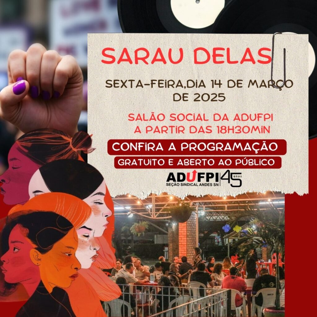 SARAU DELAS – Sexta-feira, dia 14 de março de 2025 – CONFIRA A PROGRAMAÇÃO