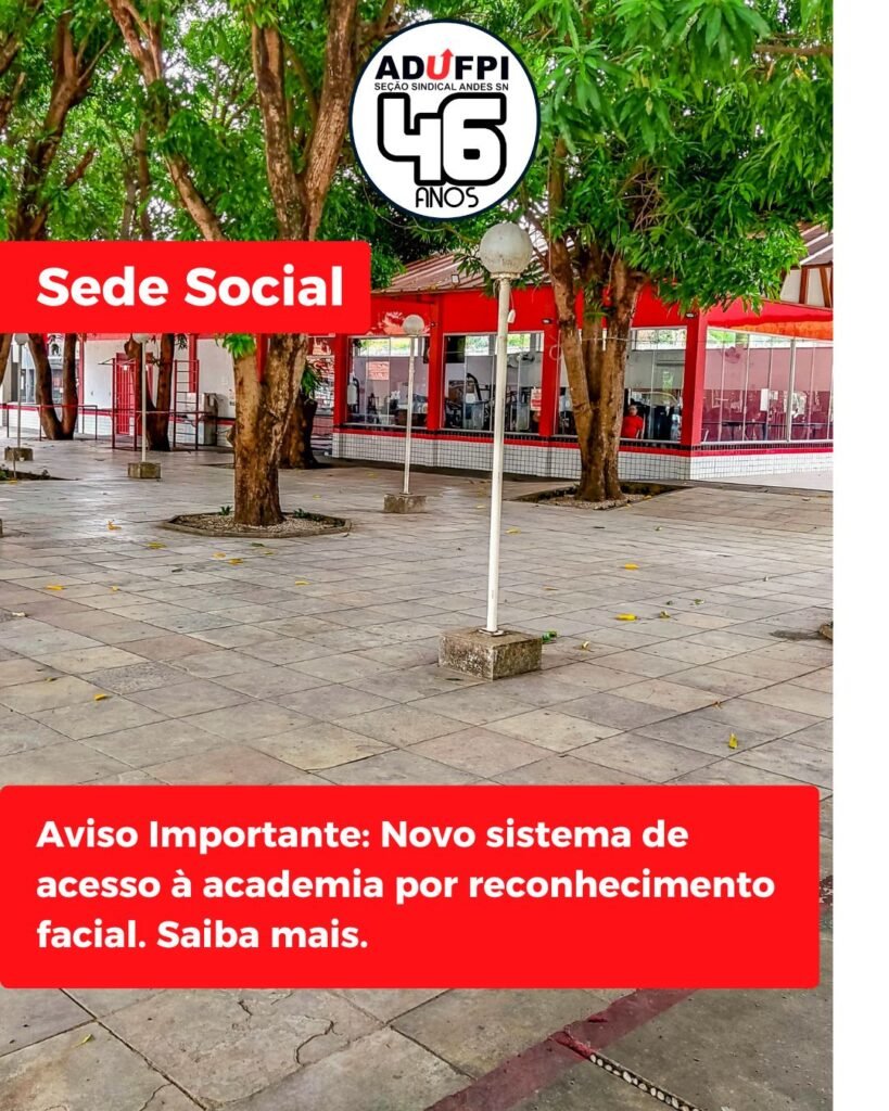 Aviso Importante: Novo sistema de acesso à academia por reconhecimento facial. Saiba mais.