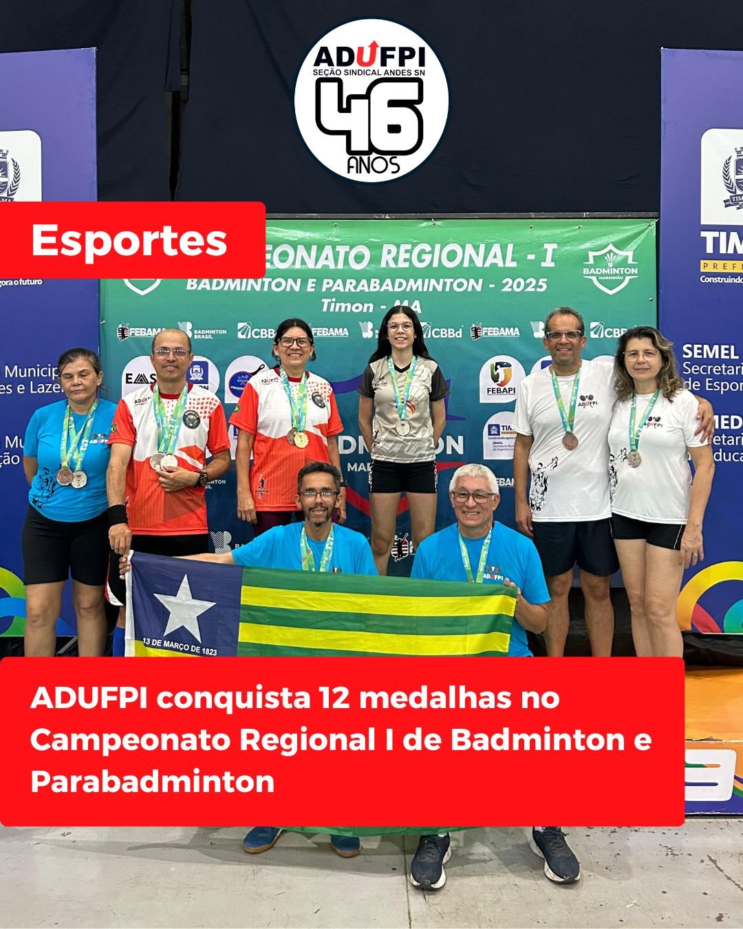 ADUFPI conquista 12 medalhas no Campeonato Regional I de Badminton e Parabadminton