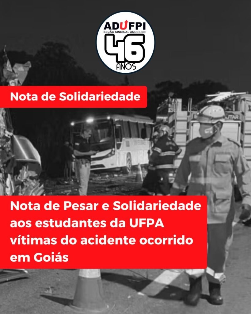 Nota de Pesar e Solidariedade aos estudantes da UFPA  vítimas do acidente ocorrido  em Goiás