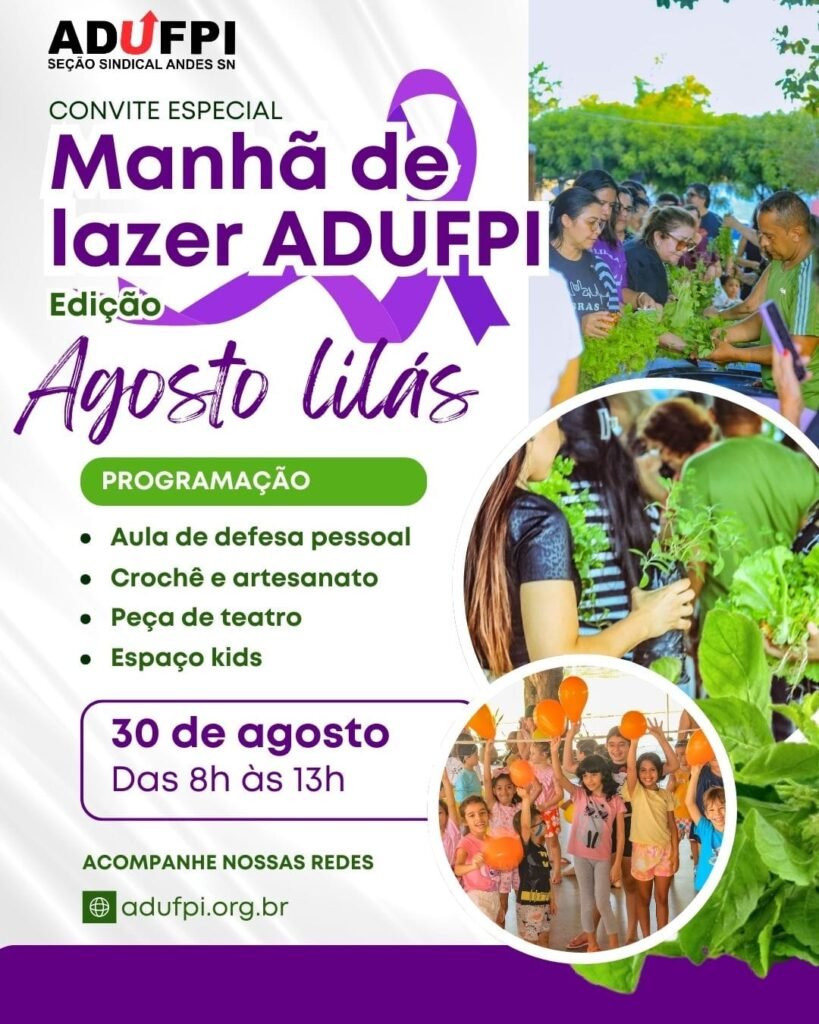Manhã de Lazer da ADUFPI | Edição Agosto Lilás