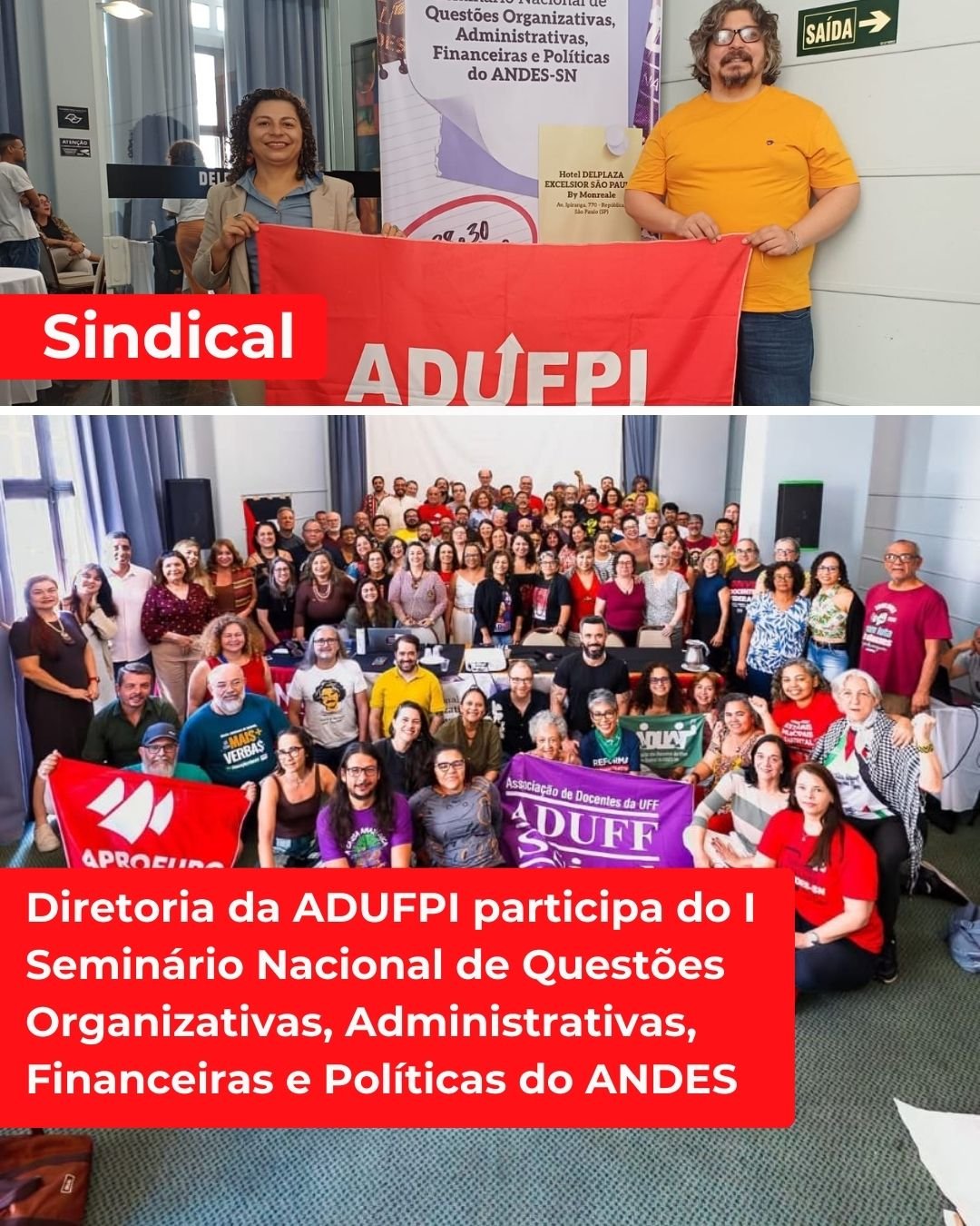 Diretoria da ADUFPI participa do I Seminário Nacional de Questões Organizativas, Administrativas, Financeiras e Políticas do ANDES