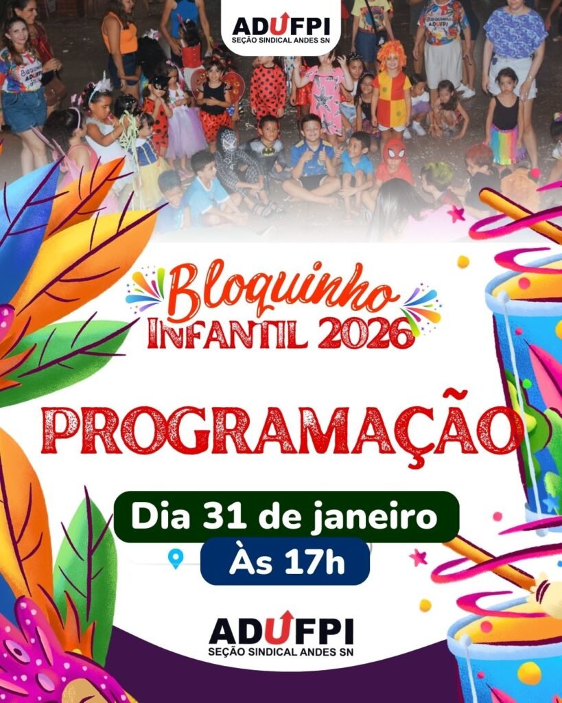 PROGRAMAÇÃO DO BLOQUINHO INFANTIL 2026