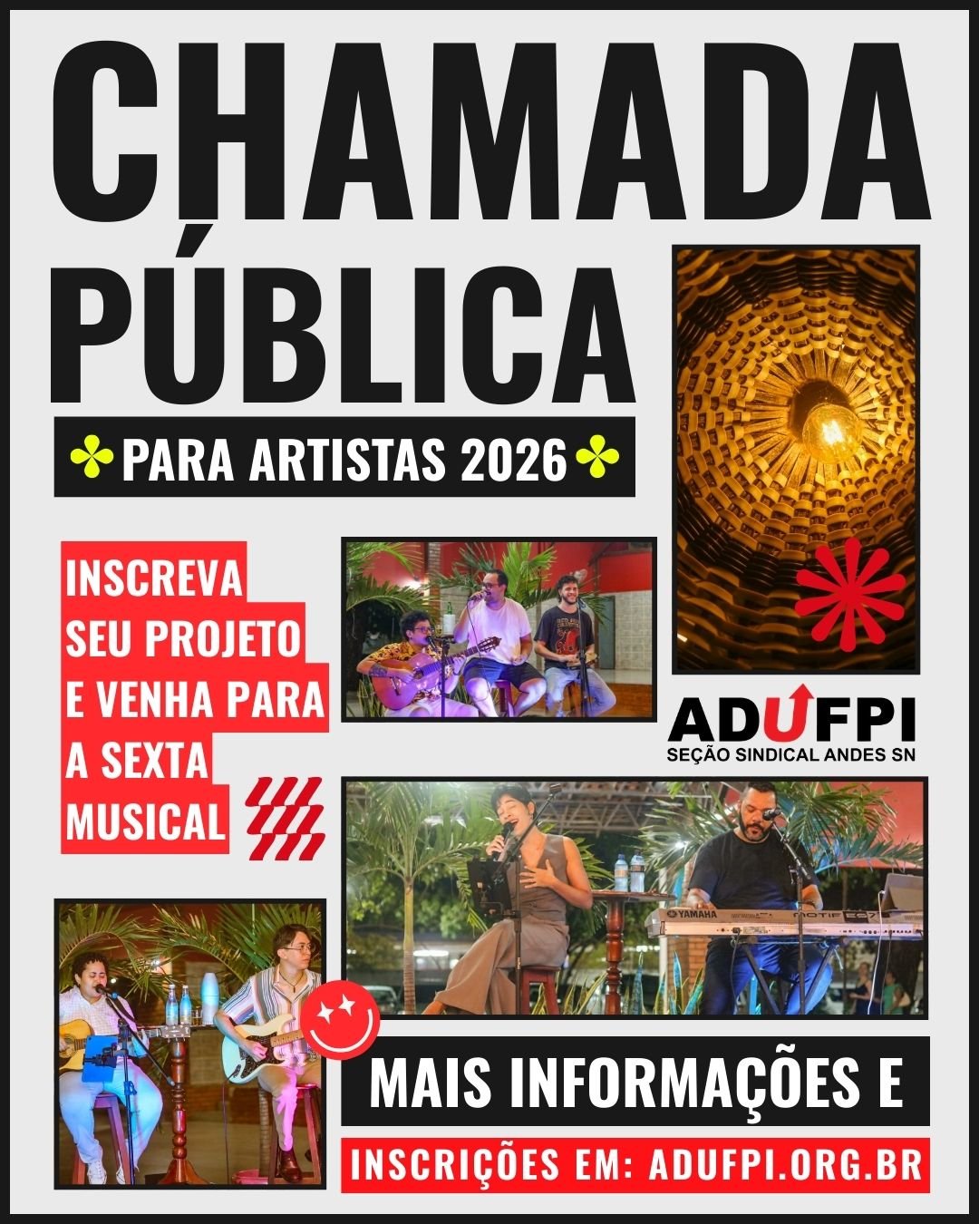 CHAMADA PÚBLICA PARA ARTISTAS 2026 – FAÇA SUA INSCRIÇÃO