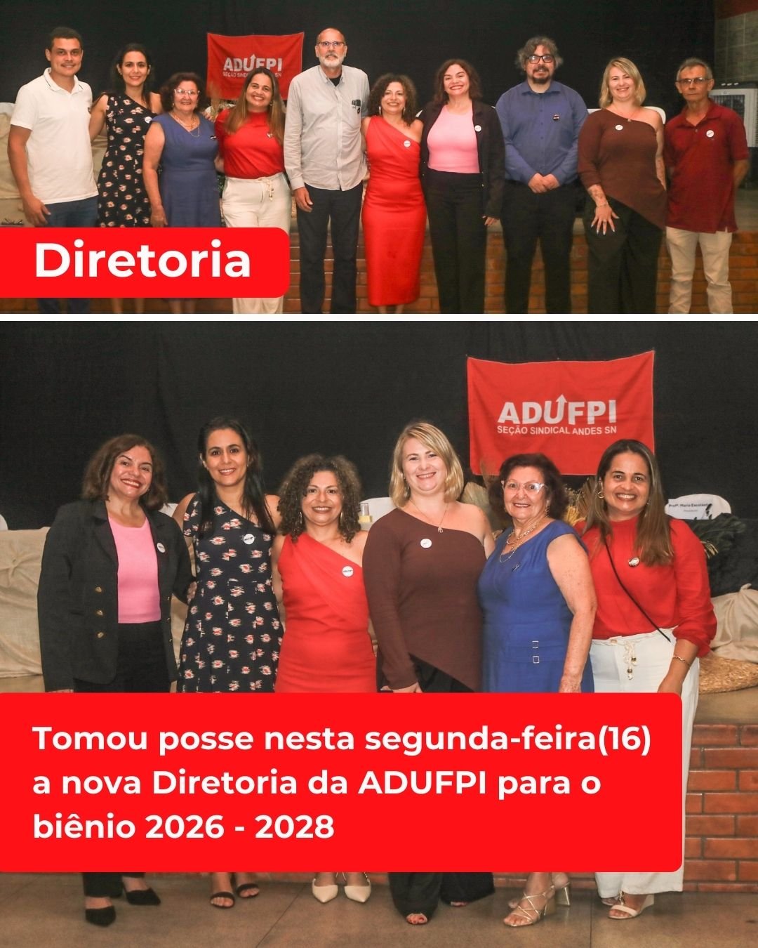 Tomou posse nesta segunda-feira(16) a nova Diretoria da ADUFPI para o biênio 2026 – 2028