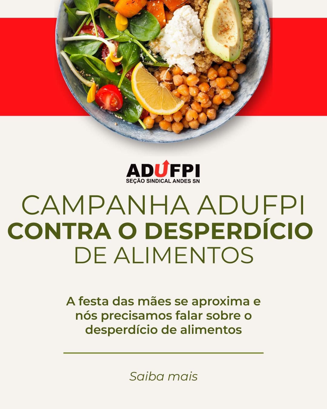 Campanha ADUFPI contra o desperdício de alimentos