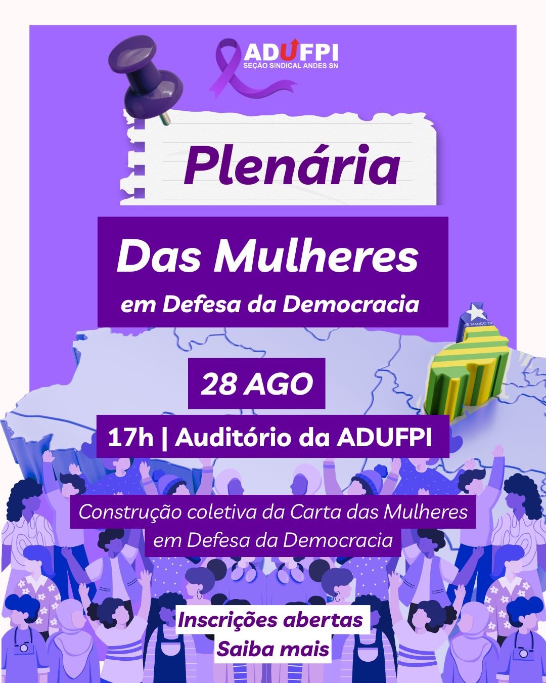AGOSTO LILÁS: Plenária das Mulheres em Defesa da Democracia