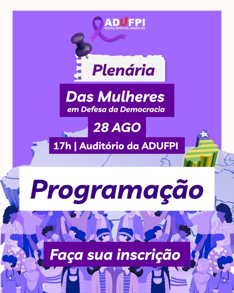 Programação da Plenária das Mulheres em Defesa da Democracia
