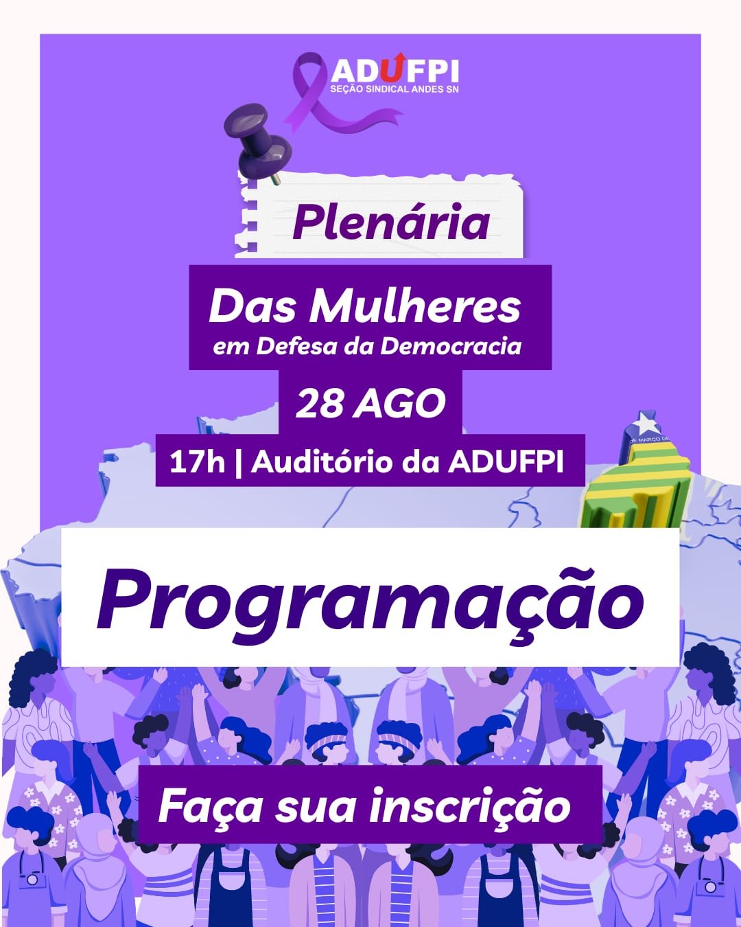 Programação da Plenária das Mulheres em Defesa da Democracia