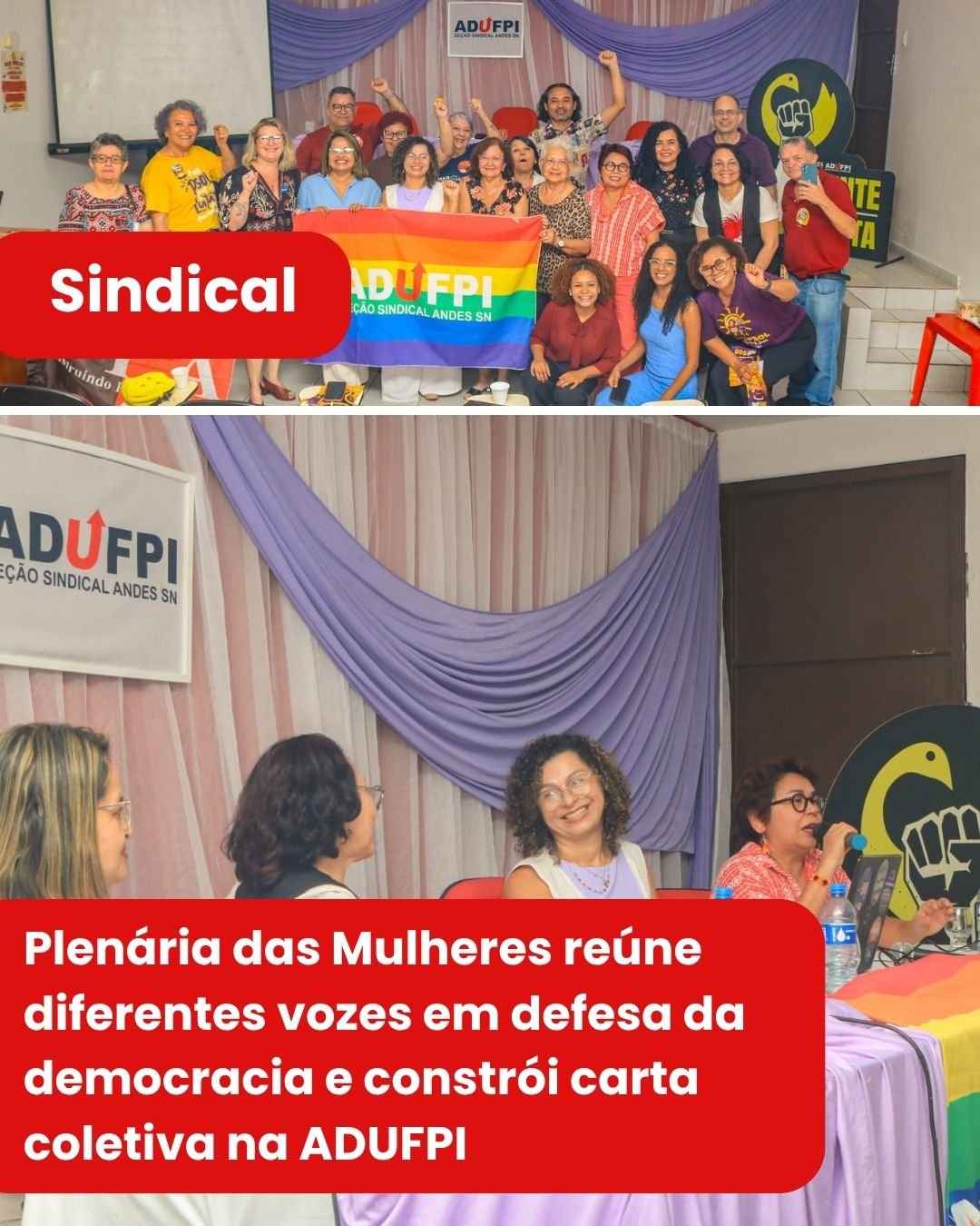 Plenária das Mulheres reúne diferentes vozes em defesa da democracia e constrói carta coletiva na ADUFPI